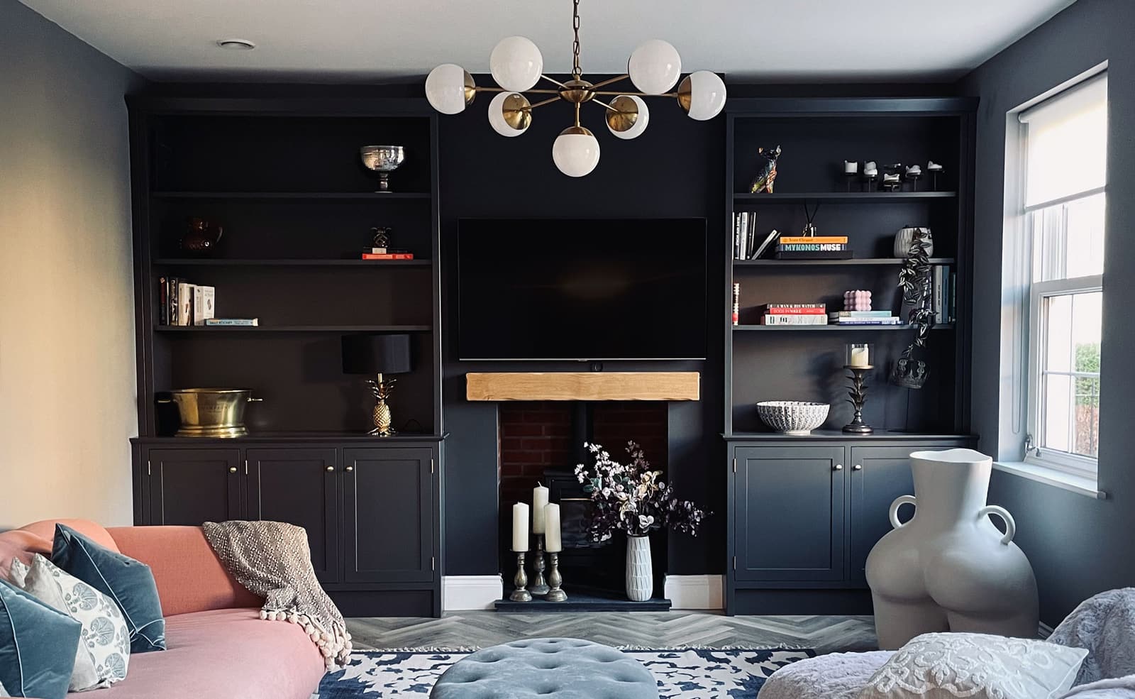 Family room bespoke living room cupboards by Rao Furniture