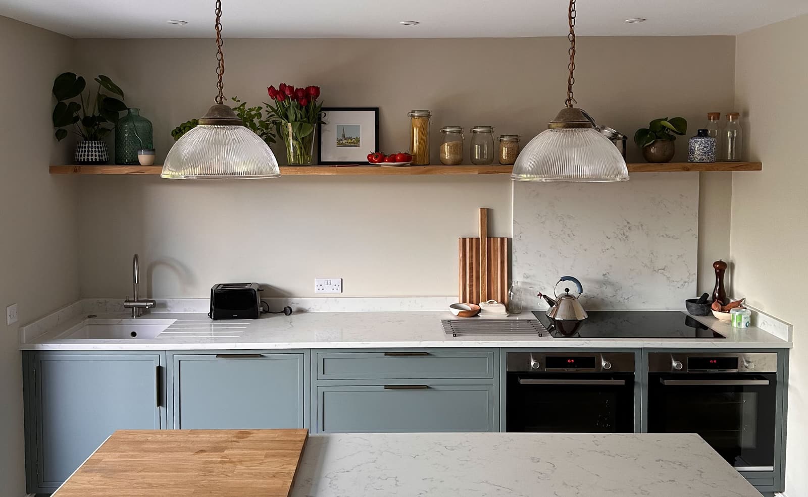 Open plan bespoke slim line kitchen by Rao Furniture