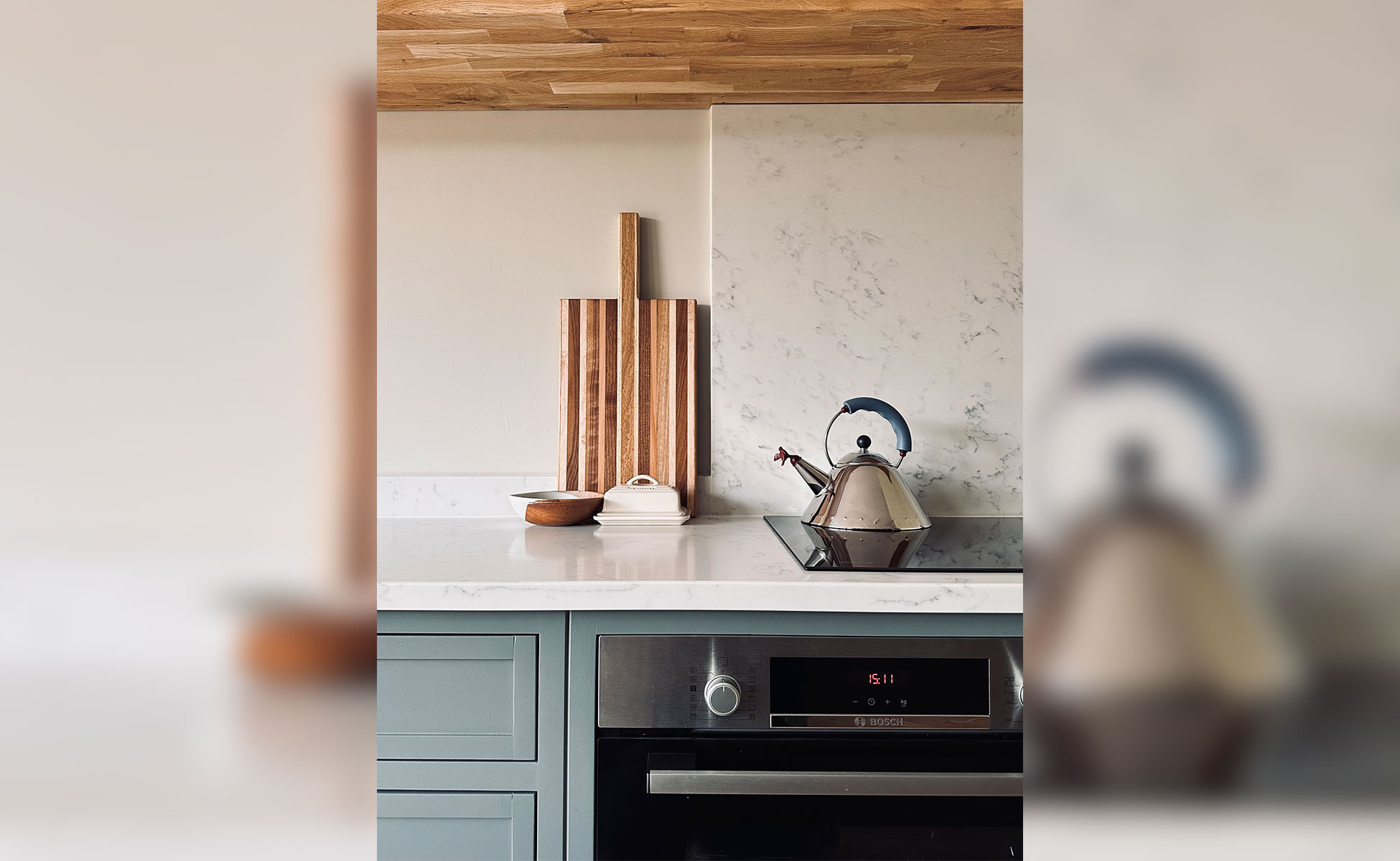 Open plan bespoke slim line kitchen by Rao Furniture
