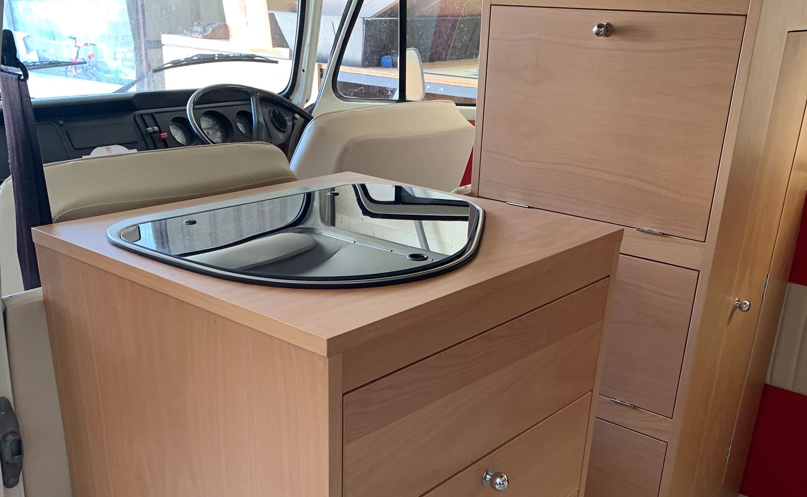 Bespoke VW T2 camper van interior by Rao Furniture